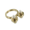 Bague à perles à double col